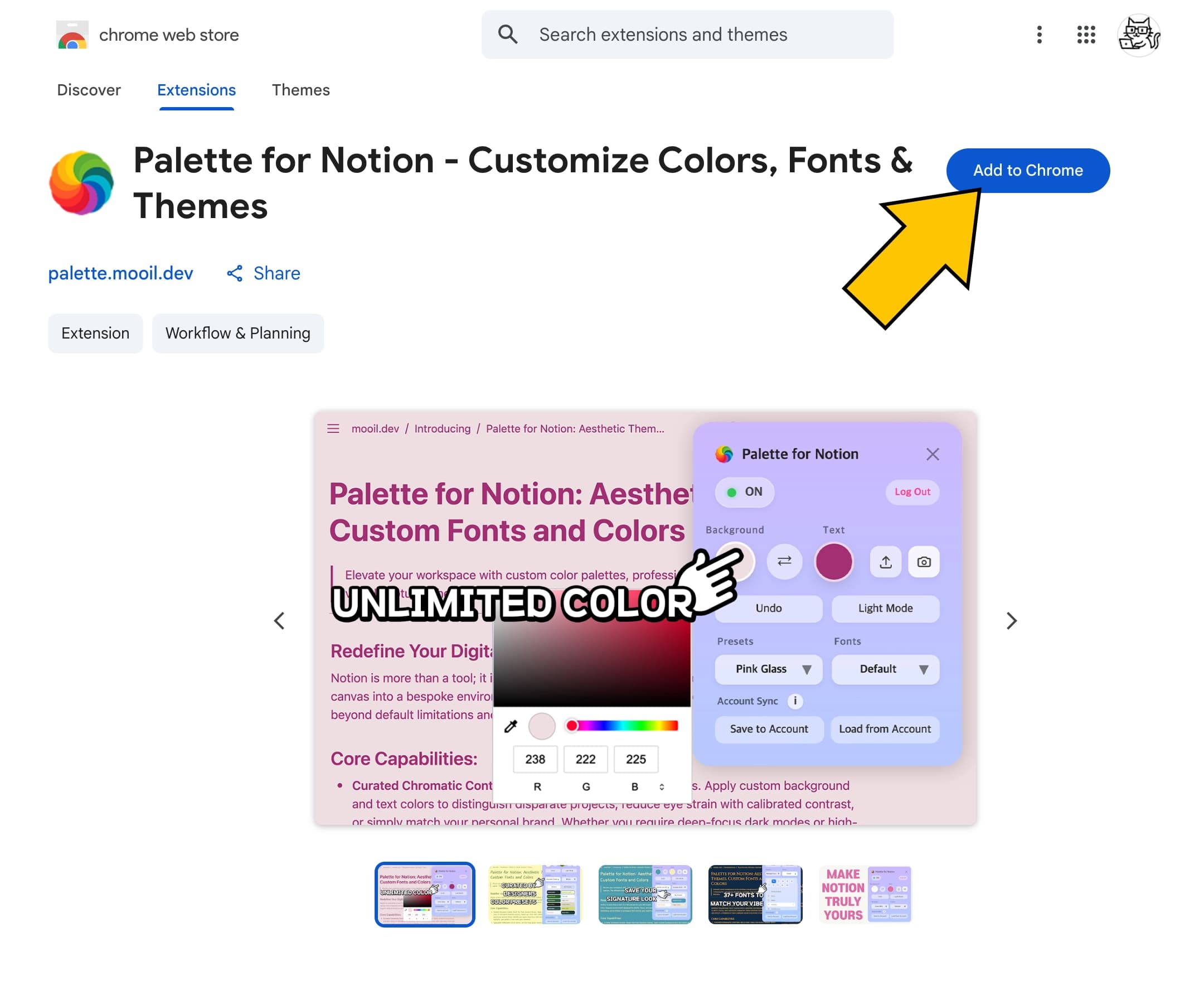 Add to chrome button